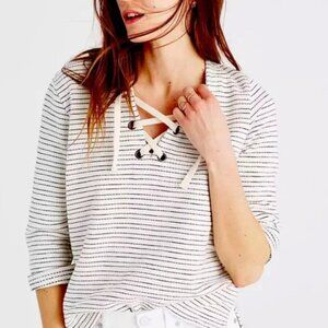 Madewell Striper Lace-up top